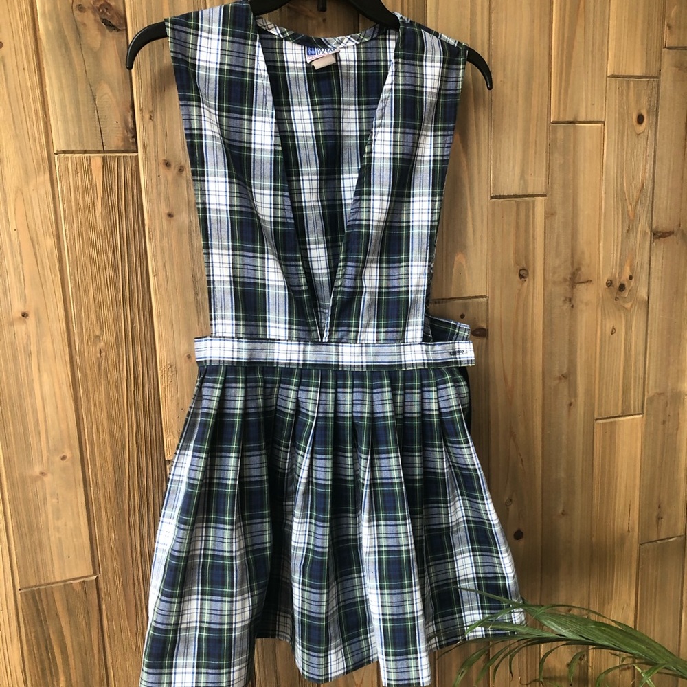 Plaid pinafore dress